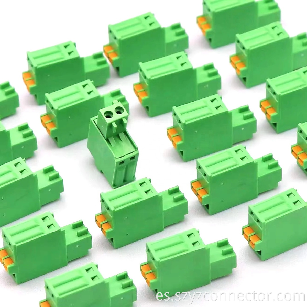 Bloques de terminales enchufables con paso de 2,5 mm, hembra, 2P, verde 2.5mm Pitch Pluggable Terminal Blocks Female 2P Green